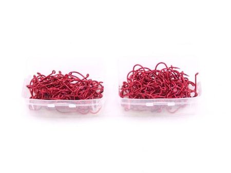 200x 1/0 Bulk Pack OCTOPUS Chemically Sharpened Fishing Tackle Hooks - Red 0