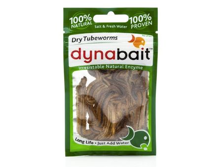 Dynabait Dry Tubeworms Natural Enzyme Fishing Dry Bait Salt Fresh Water