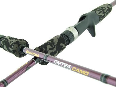 SARATOGA Graphite CMT24 Baitcast CAMO 6'0 2-4kg 2pc Baitcaster Barra Fishing Rod