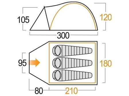 Vango Alpha 300 Camping Sleeping Tent Hiking Outdoor 3 Person 3.65kg 0
