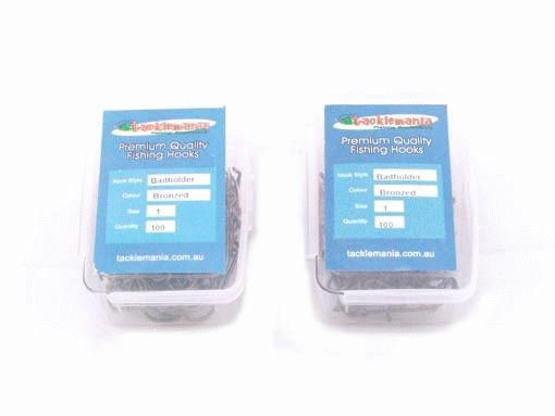 200x SIZE 1 Bulk Pack Chemically Sharpened Baitholder Fishing Tackle Hooks 2