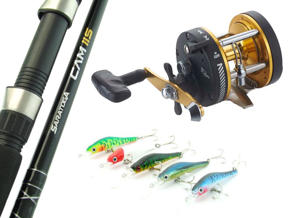 SARATOGA 6'6 15kg Overhead Trolling Boat Fishing Rod and Reel Lure Combo Presale