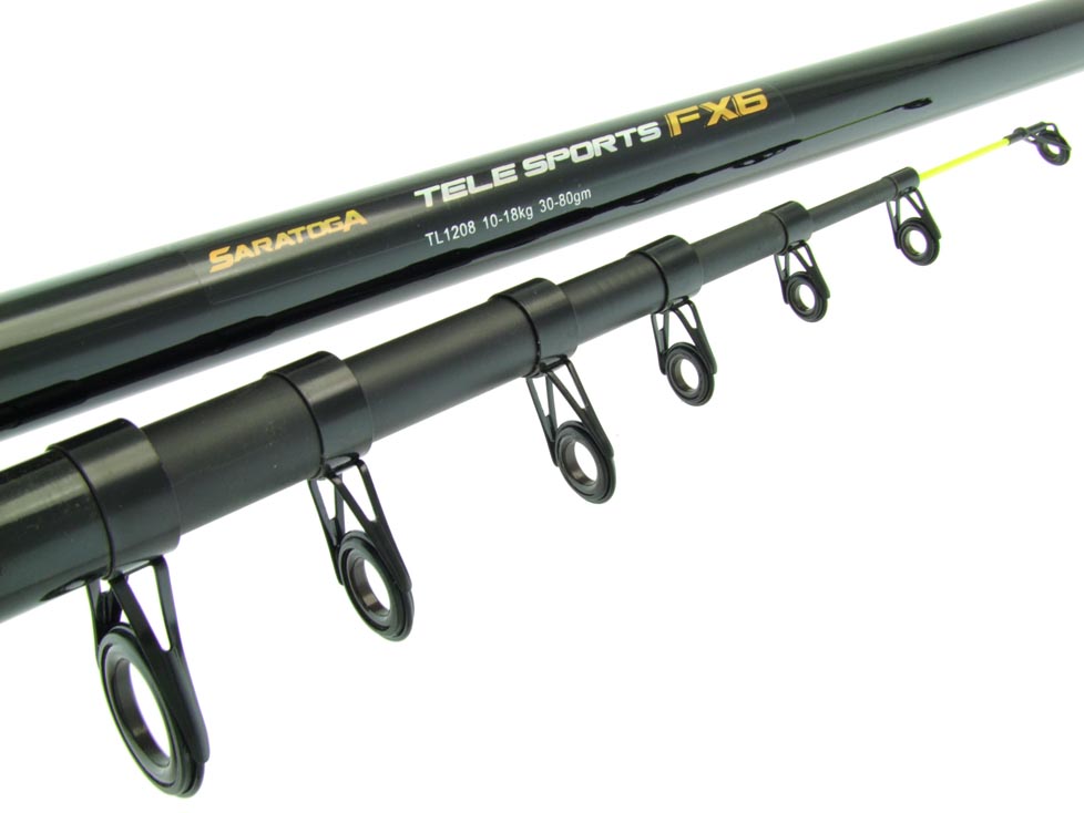 SARATOGA TELESPORTS FX6 10' 8-15kg Fibreglass Surf Beach Telescopic Fishing Rod